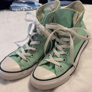 Classic High-Top Converse All-Stars Sneakers in Mint Green